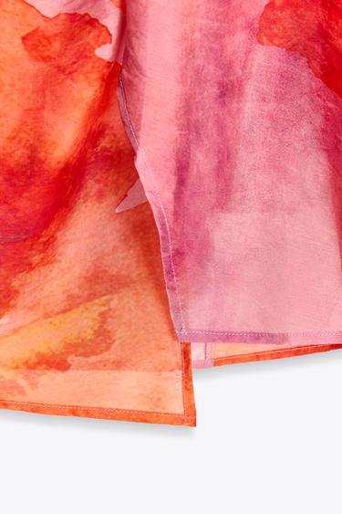 PARÉO IMPRIMÉ FLEURS NŒUD - Fuchsia de Zara - Image 3