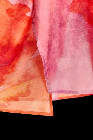 FLORAL PRINTED KNOTTED SARONG - Fuchsia by Zara