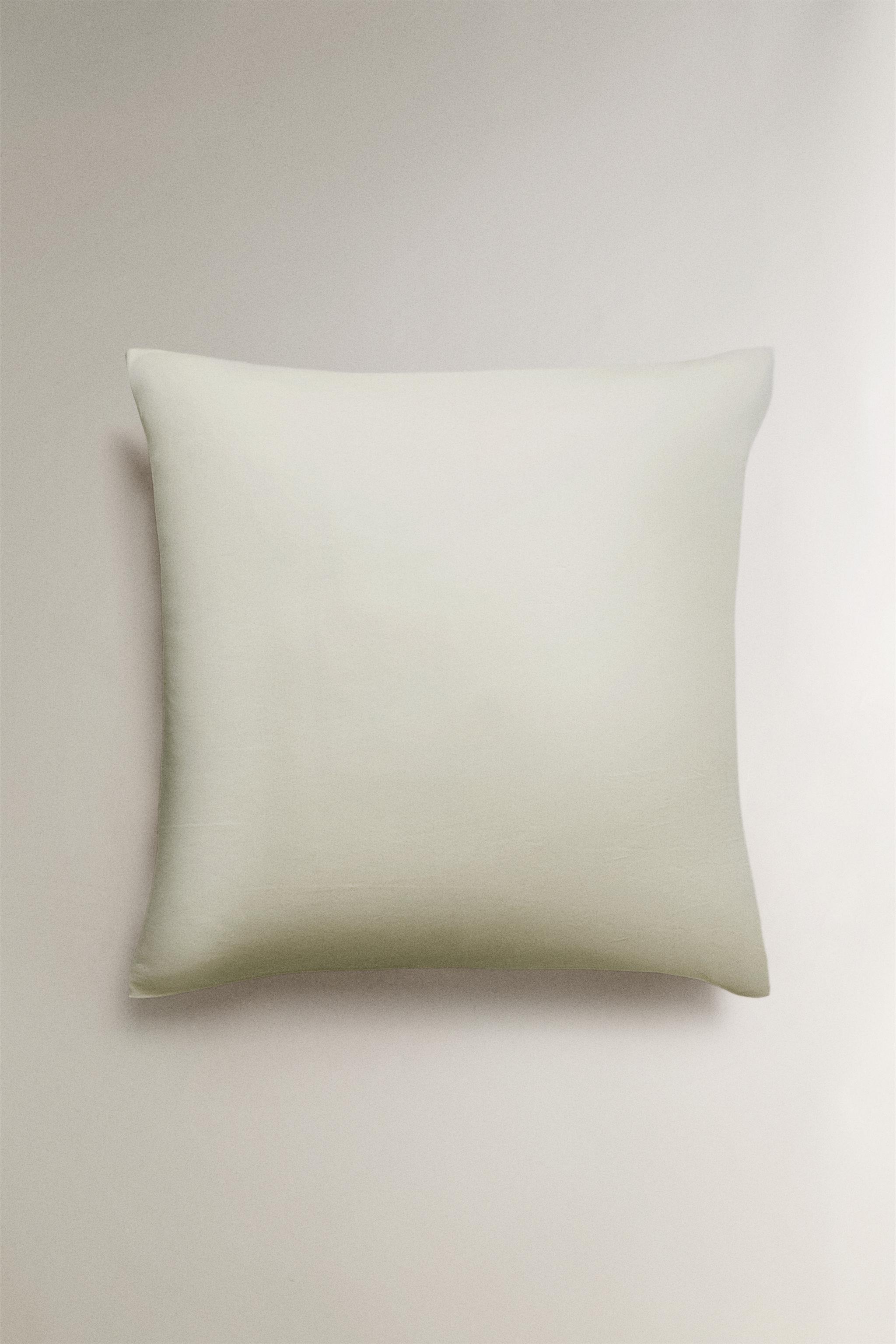 FADED SATEEN PILLOWCASE (300 THREAD COUNT) — Ice