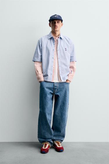 CAMISA RAYAS PARCHES CHAMPION ® X ZARA - Azul de Zara - Imagen 0