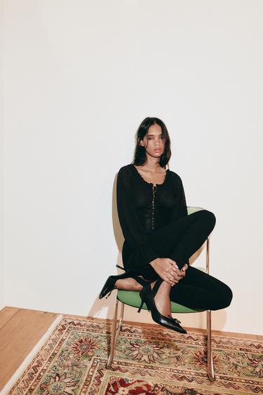 COMBINED CORSETRY-INSPIRED TOP - Black by Zara
