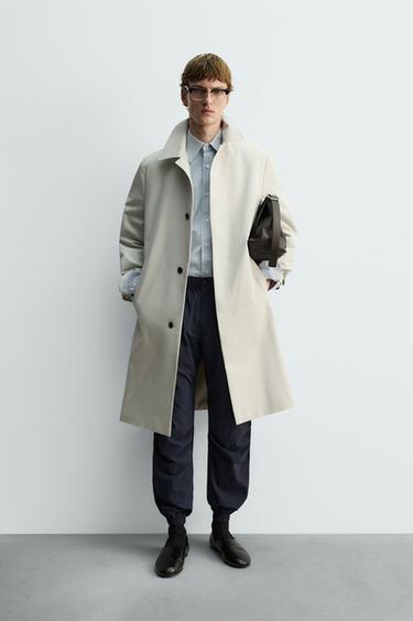 Zara HLAČE OD TEHNIČKE TKANINE RELAXED FIT LIMITED EDITION – izblijedjelo plava – Slika 0