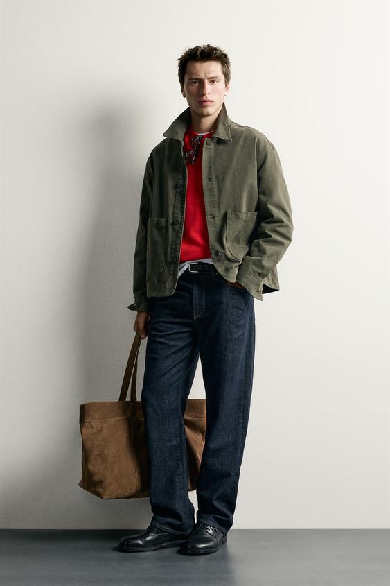 RELAXED FIT OVERSHIRT WITH POCKETS - Khaki by Zara - Image 0