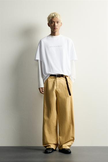 Zara RELAXED FIT PRINTED PATCH T-SHIRT - White - Image 0