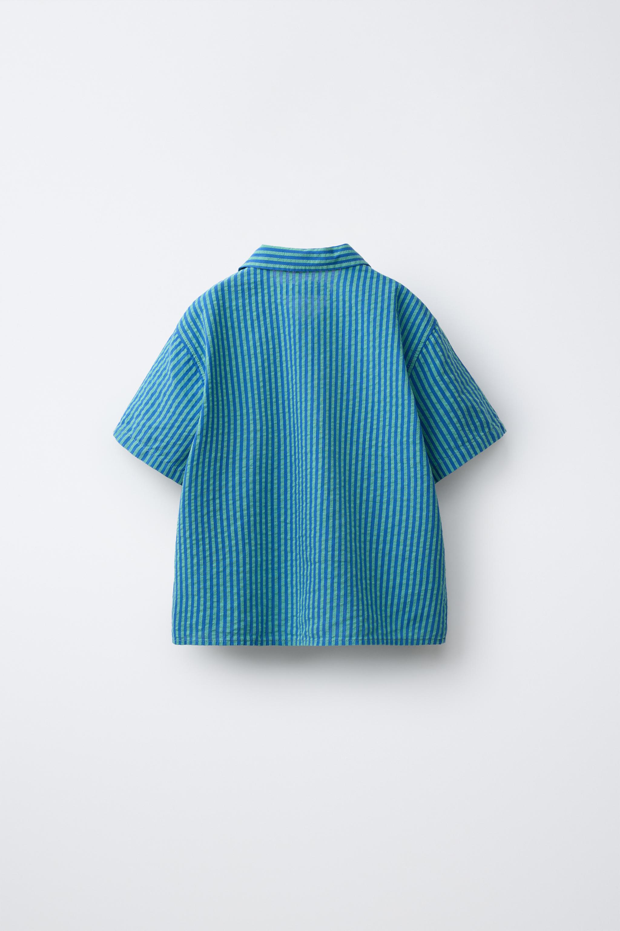 Zara SEERSUCKER STRIPED SHIRT — фото 2