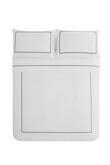 SATEEN DUVET COVER WITH TRIM - MIDNIGHT BLUE by Zara