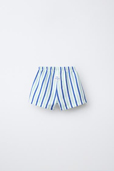 STRIPED PLUSH BERMUDA SHORTS - White by Zara - Image 1
