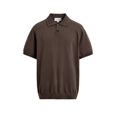 REGULAR FIT KNIT POLO SHIRT - Brown by Zara
