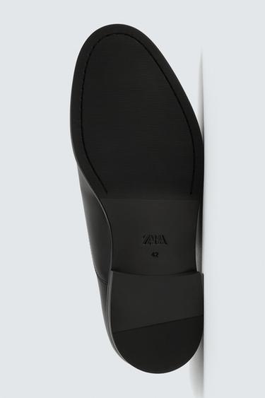 LEATHER DERBY SHOES - Black by Zara - Image 3
