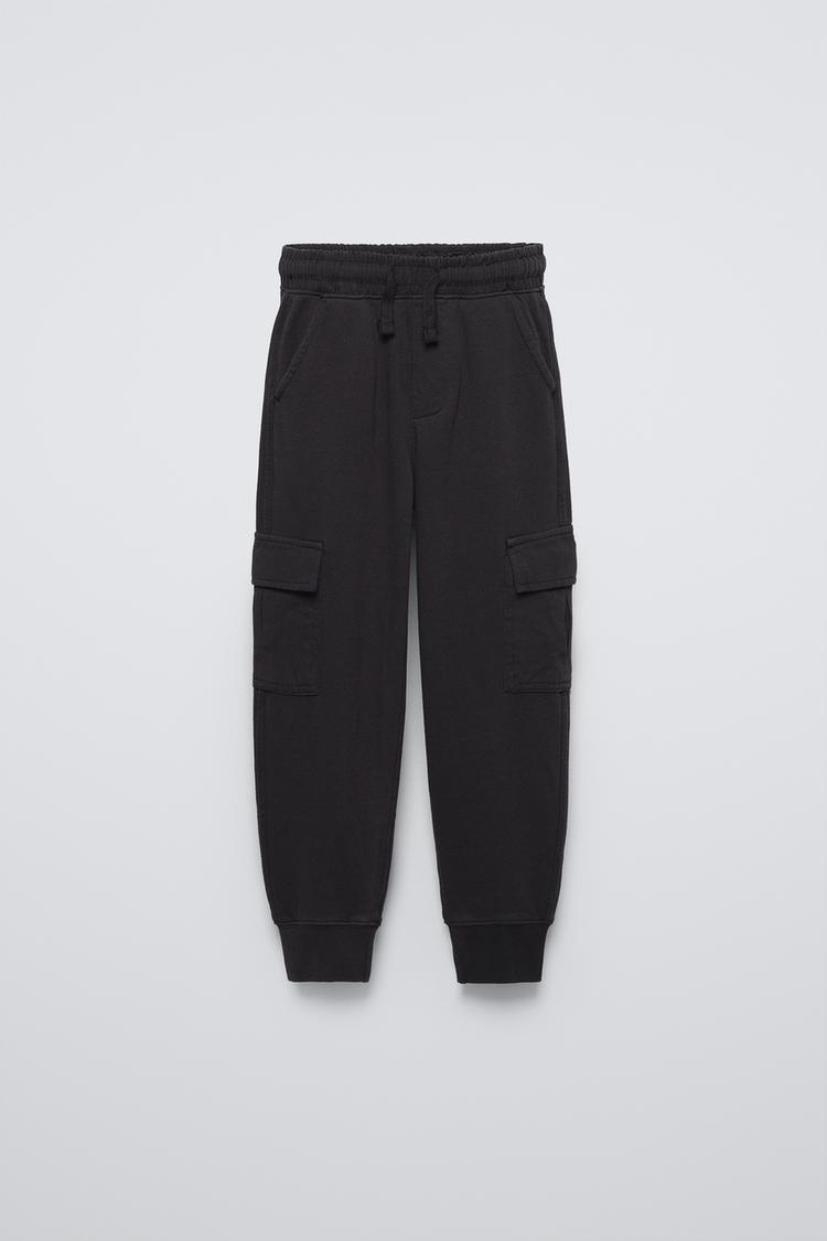 CALÇA DE MOLETOM TIPO CARGO Preto ZARA Brasil