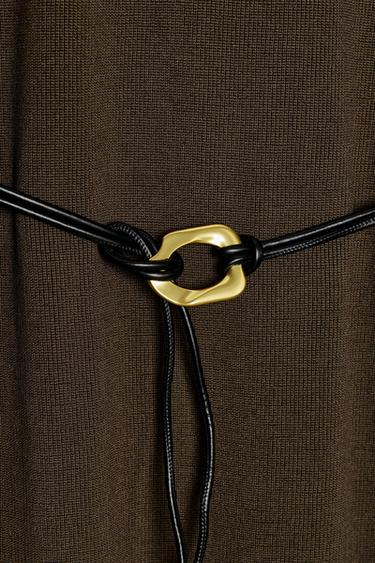 ROBE EN MAILLE AVEC CEINTURE - Vison de Zara - Image 8