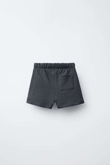TEXT PRINT PLUSH BERMUDA SHORTS - Anthracite grey by Zara - Image 1