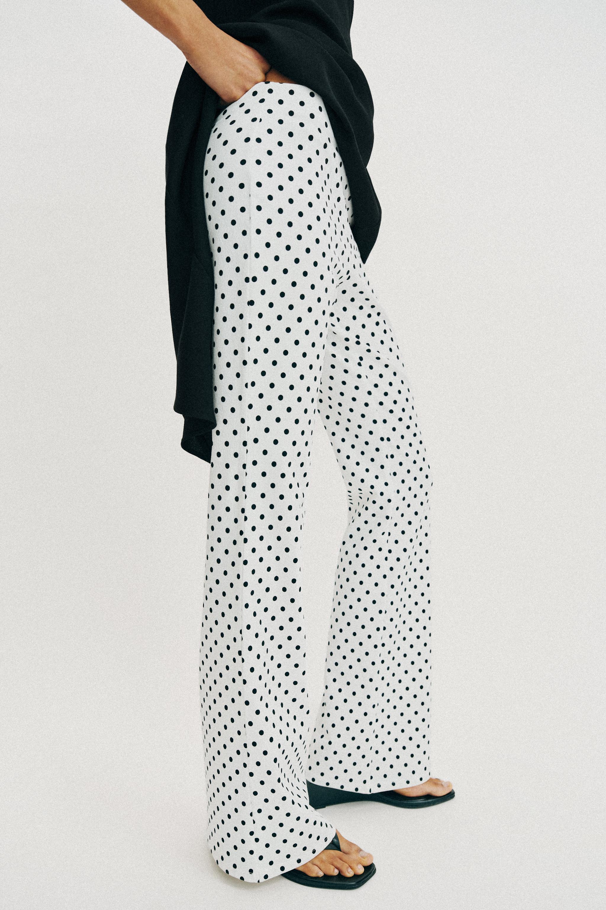 FLARE STRETCH POLKA DOT PANTS - thumbnail 9