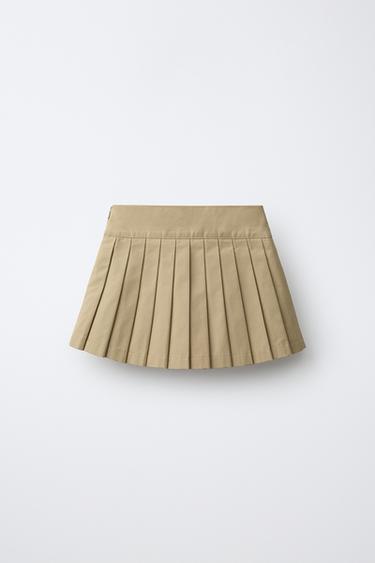 JUPE À PLIS PLATS UNIE - Camel clair de Zara - Image 1