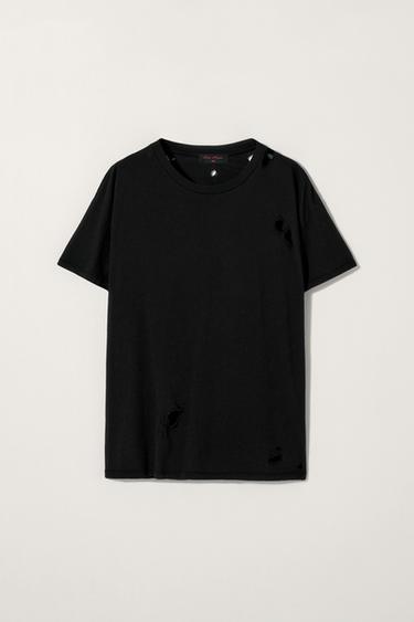 T-SHIRT À DÉCHIRURES KATE MOSS X ZARA - Noir de Zara