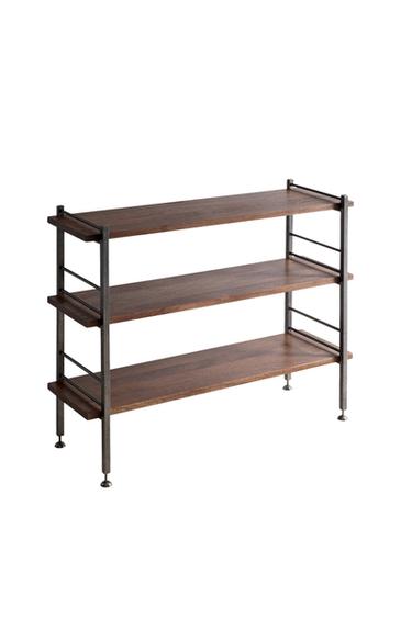 LOW STEEL AND WOOD SHELVING UNIT - Brown by Zara
