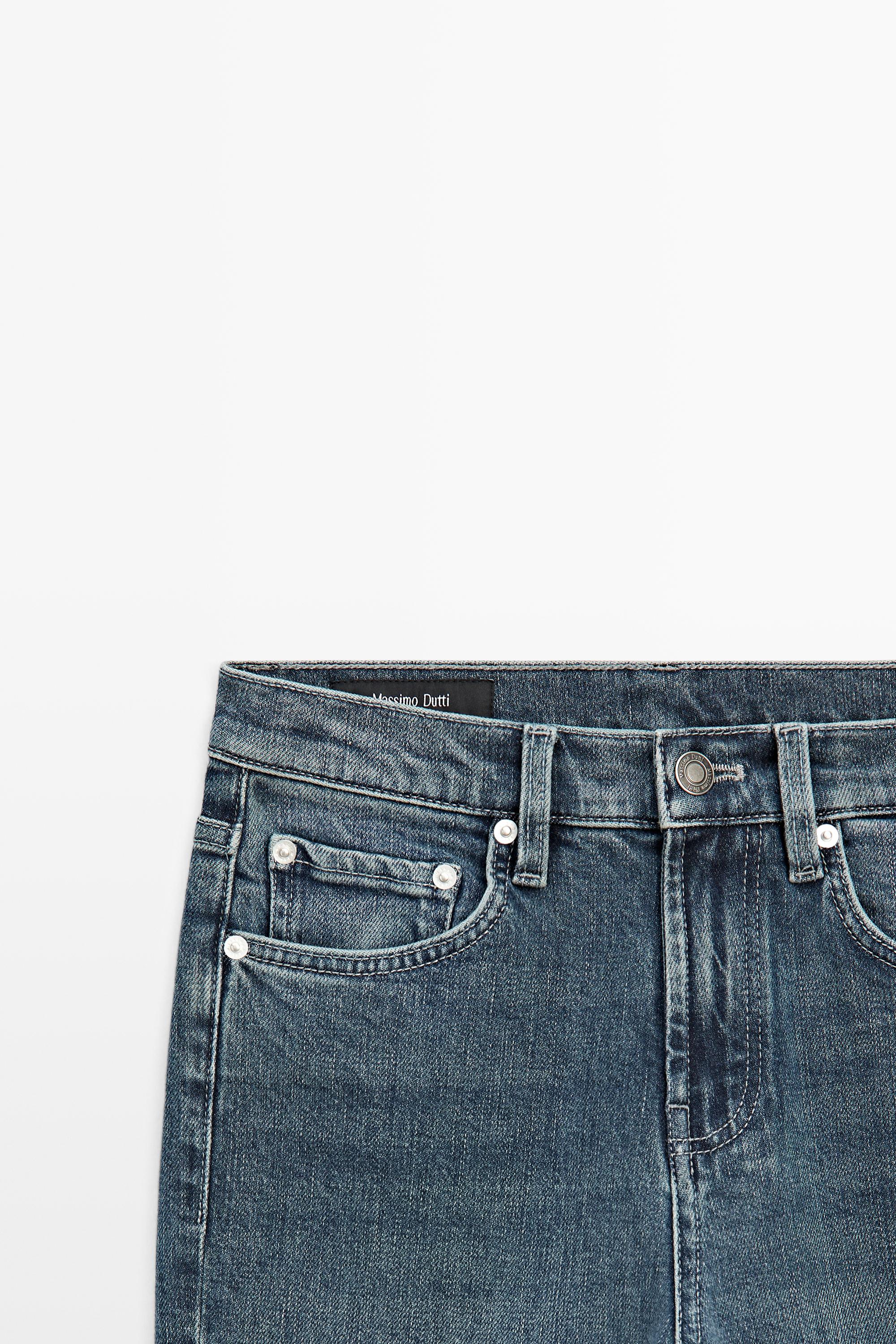 Mid-rise cropped slim fit jeans