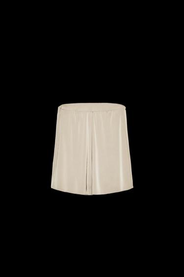 SATIN BANDEAU TOP - Beige / Green by Zara