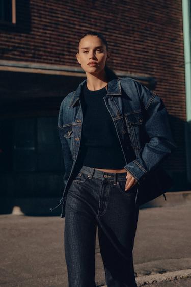 JEANS TRF RECTOS TIRO ALTO TRABILLA - Índigo oscuro de Zara