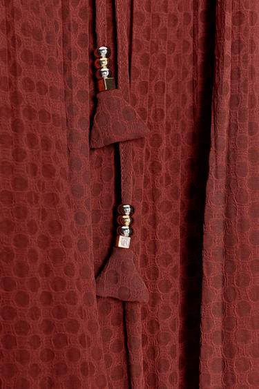 BLOUSE PLISSÉE À POMPONS - Tuile de Zara - Image 10