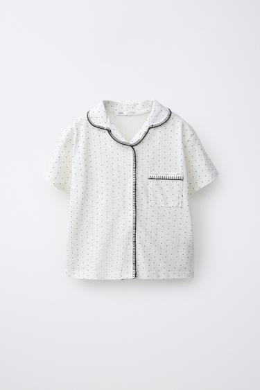 AGES 6-14 / POLKA DOT SHIRT PYJAMAS - Ecru by Zara - Image 1