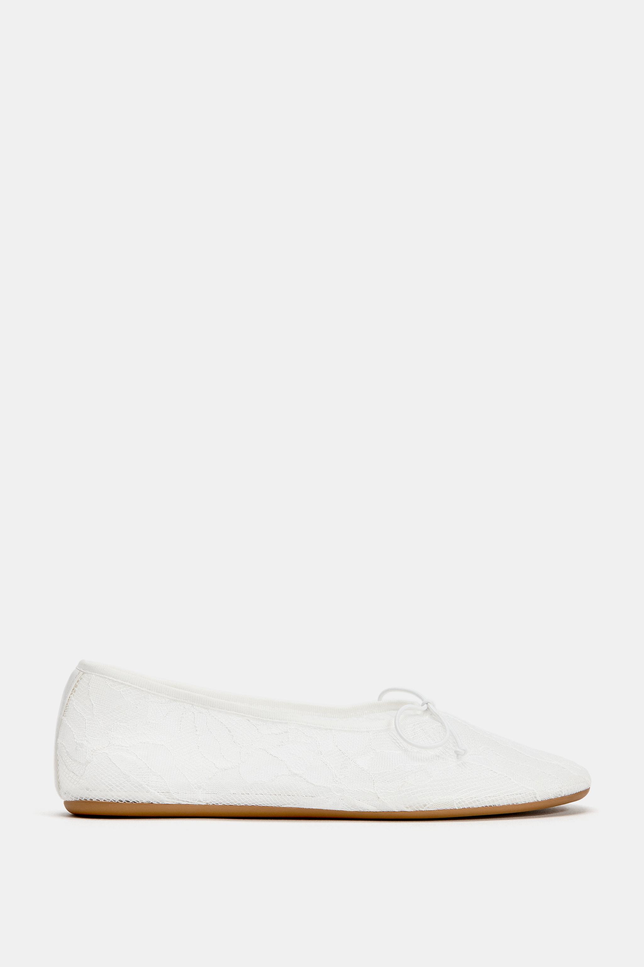 Обувь Zara LACE BALLERINA FLATS — фото 2
