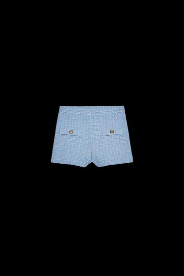 STRETCH-SHORTS MIT HOHEM BUND - Blau meliert von Zara - Bild 0