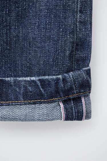 LOOSE FIT JEANS WITH SELVEDGE TURN-UP HEM - Blue by Zara - Image 4