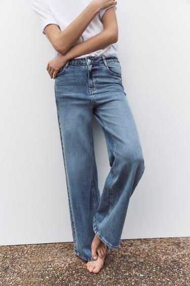 Z1975 WIDE-LEG HIGH-WAIST LONG LENGTH JEANS - Mid-blue by Zara - Image 1
