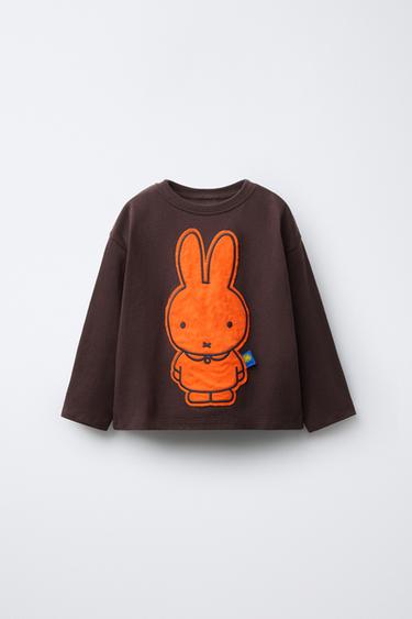 T-SHIRT À PIÈCE EN VELOURS CÔTELÉ MIFFY™ MERCIS BV © - Chocolat de Zara
