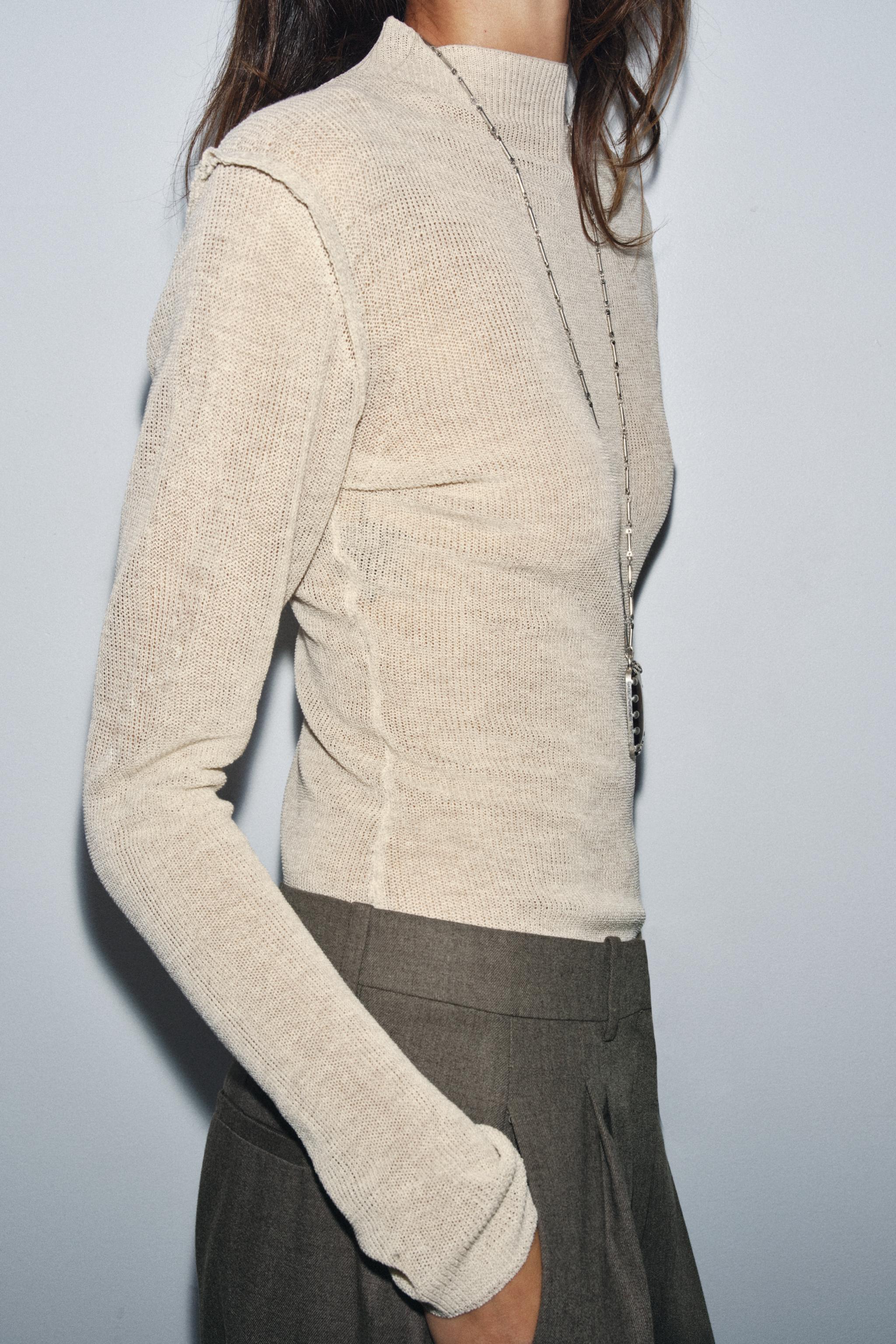 MOCK NECK KNIT SWEATER - Sand | ZARA United States