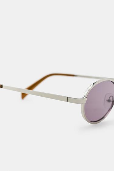 OVAL METAL SUNGLASSES - Silver by Zara - Image 4