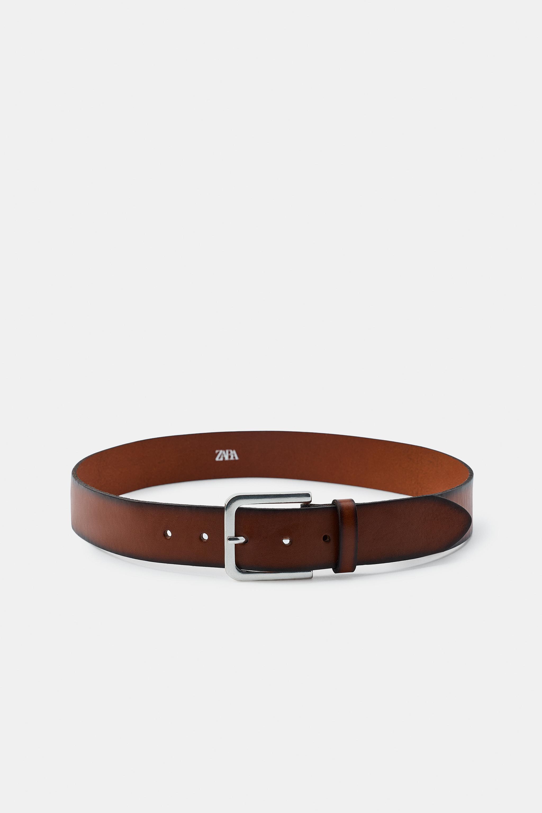 CEINTURE 100% CUIR EFFET DÉLAVÉ