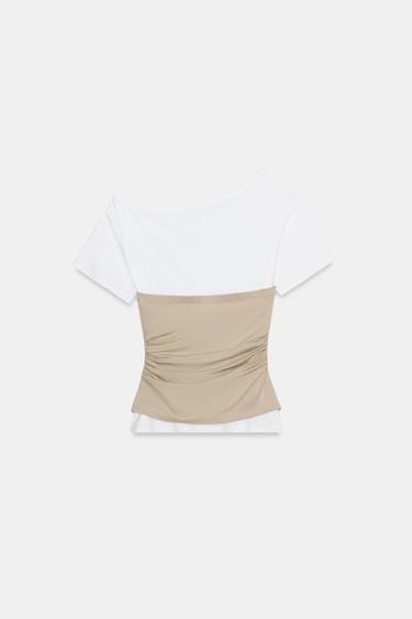 ASYMMETRIC GATHERED TOP - White by Zara - Image 1