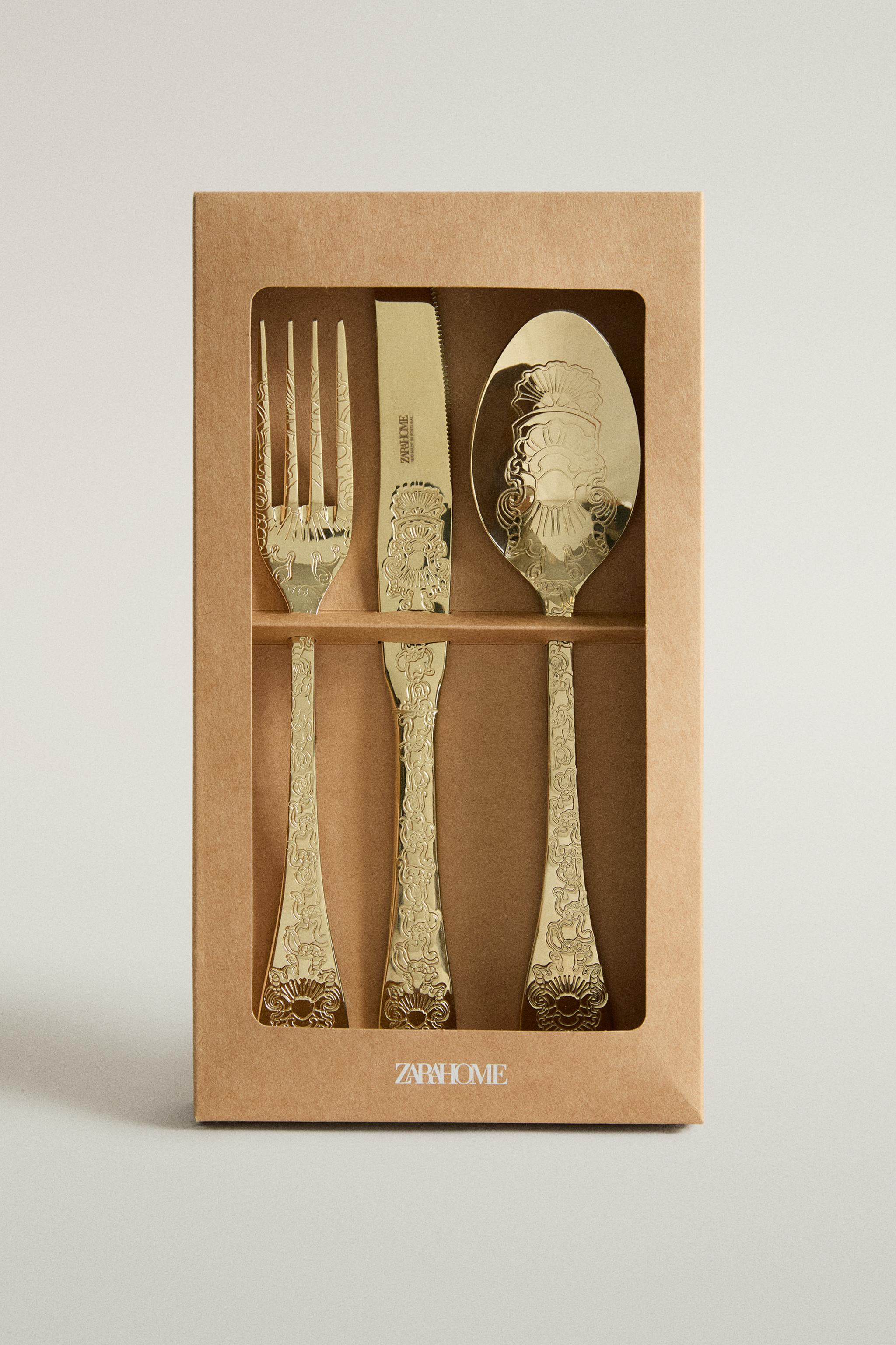 SET TACÂMURI OȚEL GRAVAT (SET DE 3) - Vin spumant | ZARA România