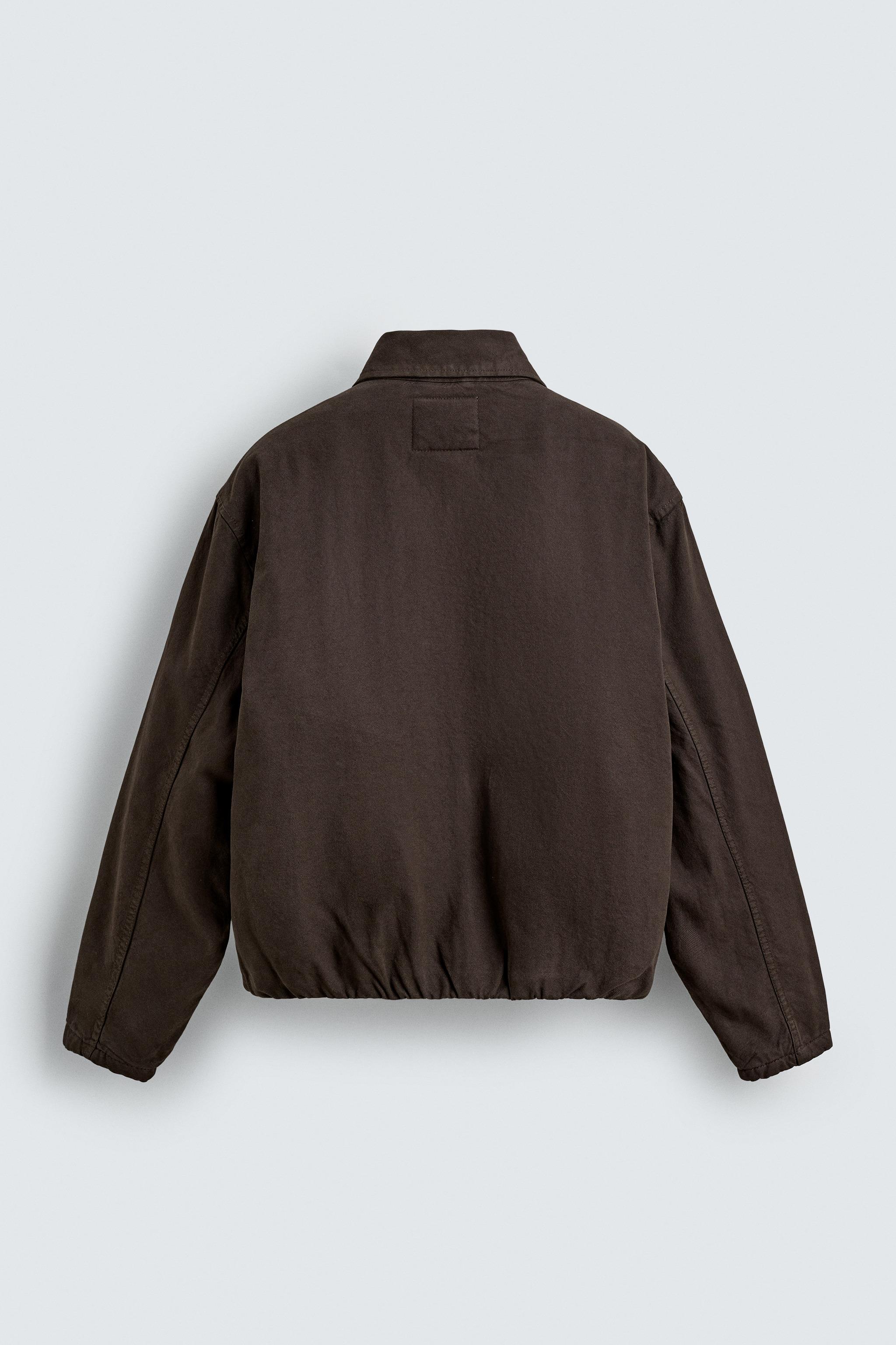 マナブ CROPPED FIT FIREMAN CLASP JACKET - Chocolate | ZARA South Africa