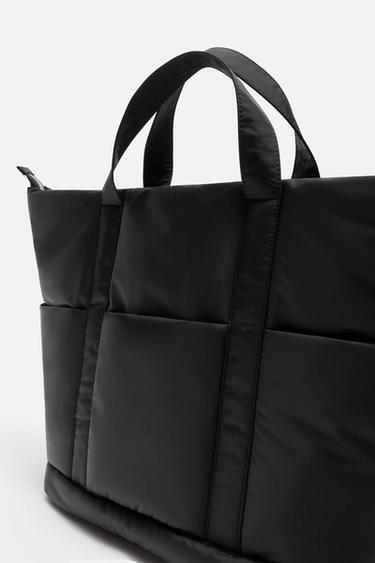 NYLON SHOPPER BAG - Black by Zara - Image 4