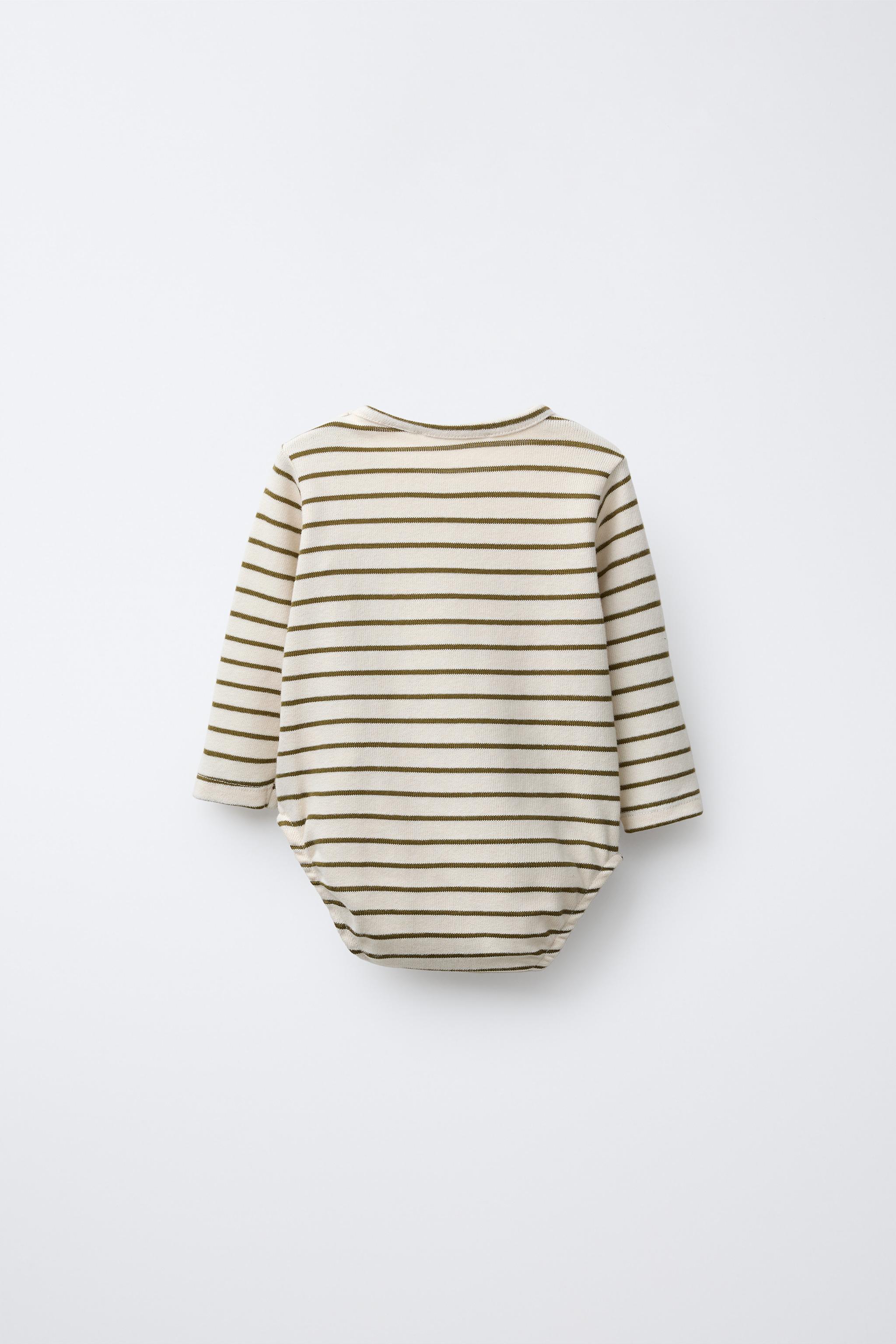 STRIPED EMBROIDERED REINDEER BODYSUIT