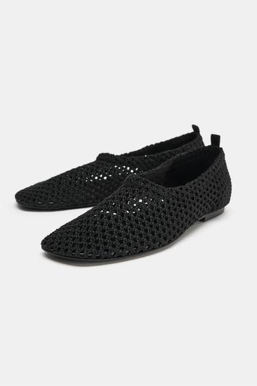 FLAT MESH BALLET FLATS - Black by Zara - Image 2