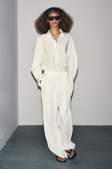 PANTALON DROIT ZW COLLECTION - Écru de Zara - Image 2