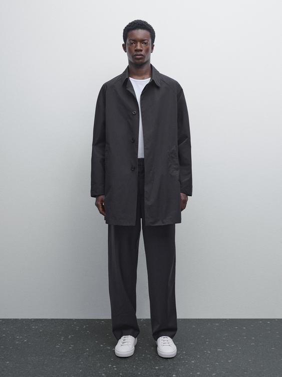 Wool blend jogger fit trousers