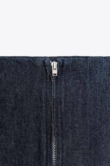 ZW COLLECTION DENIM MIDI SKIRT - Blue by Zara