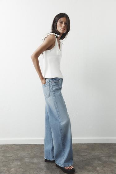JEANS TRF PERNAS EXTRA AMPLAS CINTURA ALTA - Azul-claro da Zara