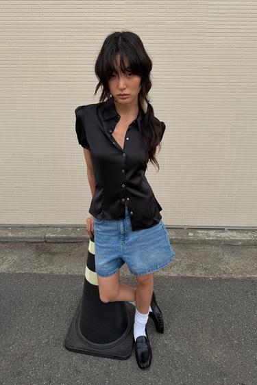 SATIN SHIRT - Black by Zara