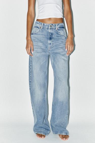 TRF EXTRA WIDE-LEG HIGH-WAIST JEANS - Light blue by Zara - Image 1