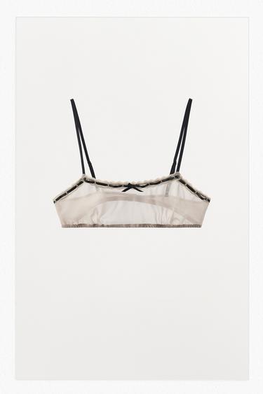 BRALETTE LAZO CONTRASTE - Crudo de Zara