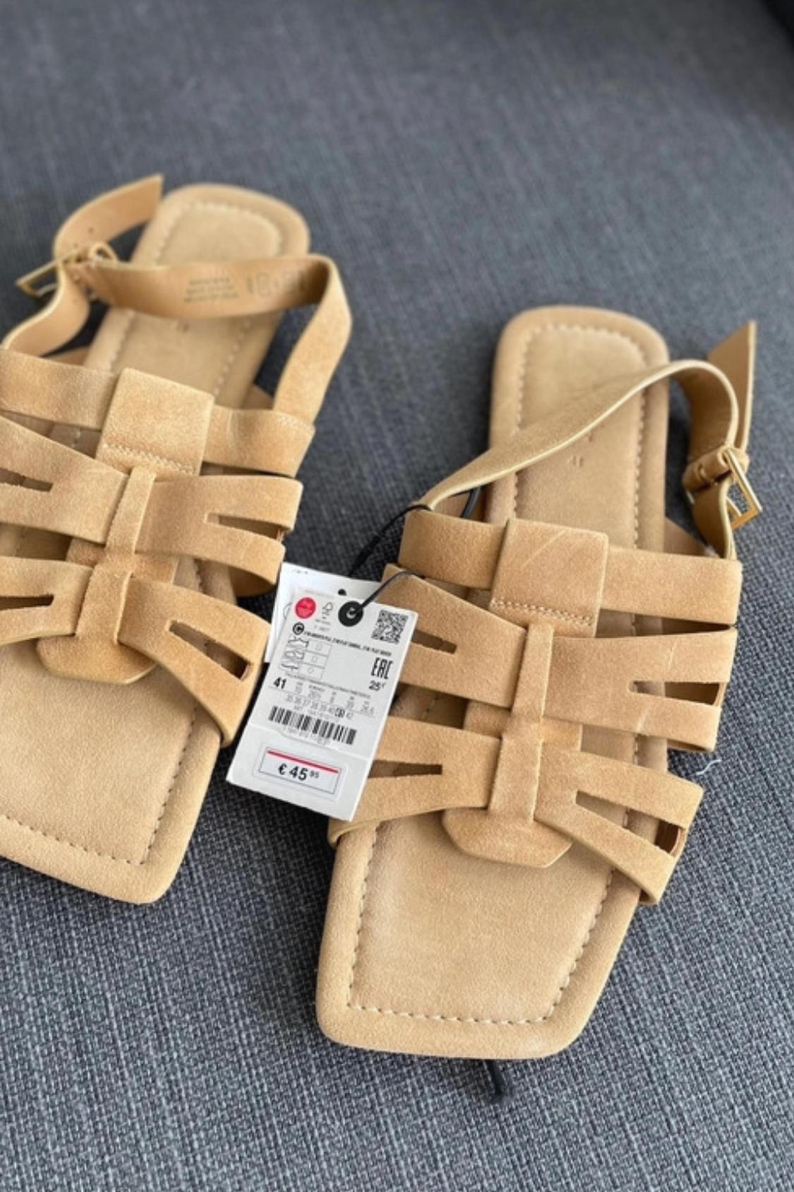 SPLIT SUEDE SLINGBACK CAGE SANDALS