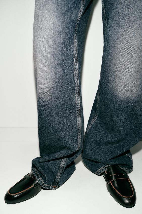 LEATHER SLINGBACK LOAFERS