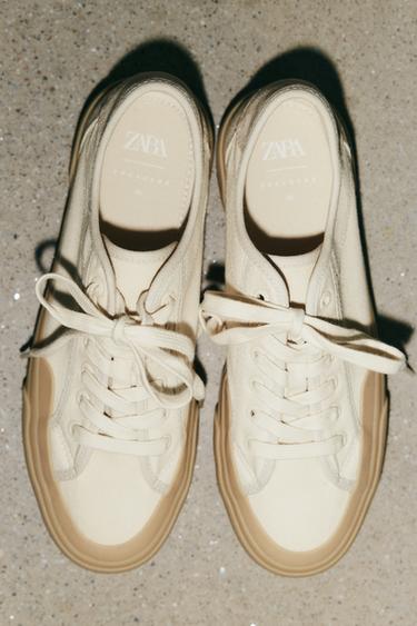 FABRIC TRAINERS - Ecru White by Zara