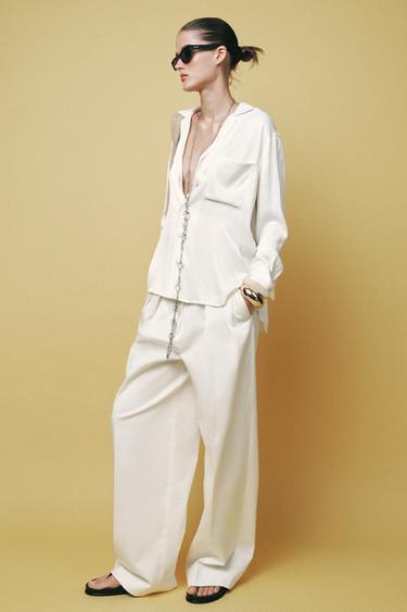ZW COLLECTION OVERSIZE POCKET SHIRT - Oyster-white by Zara - Image 6